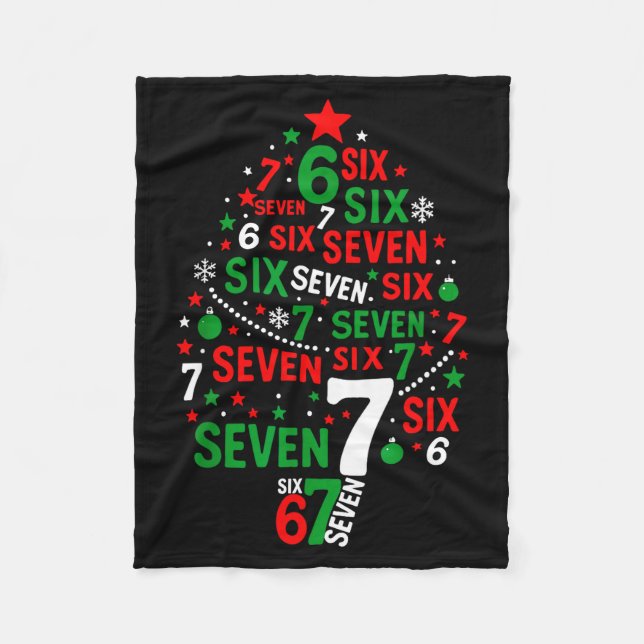 67 Meme Six Seven Boys Girls Kids Christmas Tree  Fleecefilt (Framsidan)