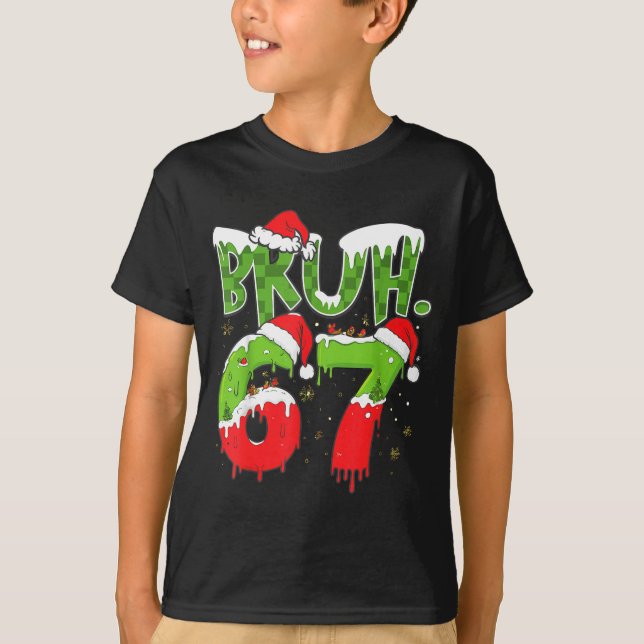67 Meme Six Seven Bruh Roligt Nummer Jul  T Shirt (Framsida)