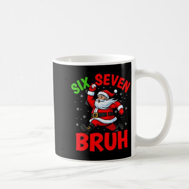 67 Meme Six Seven Bruh Santa Baseball Funny Christ Kaffemugg (Höger)