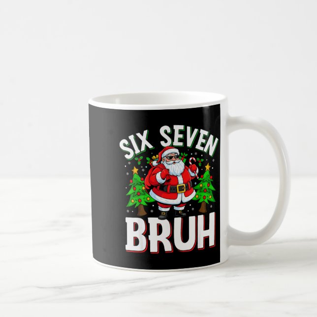 67 Meme Six Seven Bruh Santa Funny Christmas Kids  Kaffemugg (Höger)