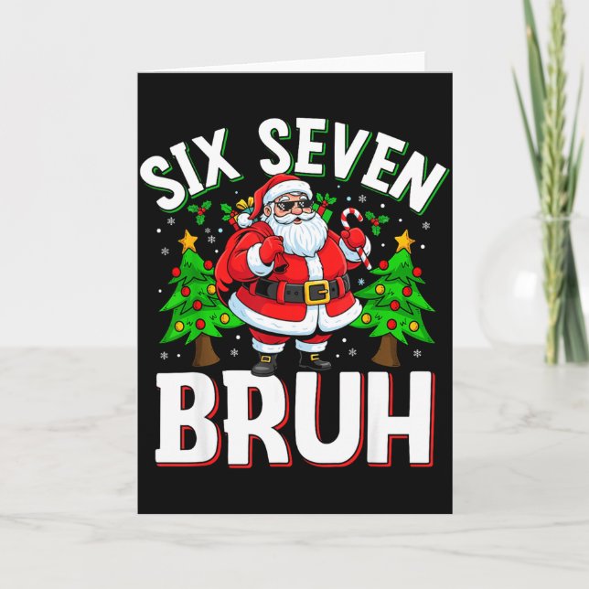 67 Meme Six Seven Bruh Santa Funny Christmas Kids  Kort (Framsida)