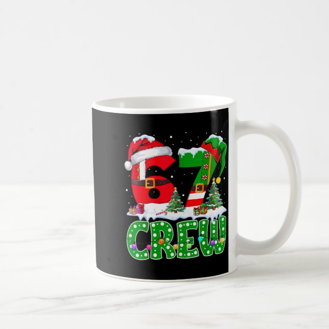 67 Meme Six Seven Christmas Crew Xmas Lights Famil Kaffemugg (Höger)
