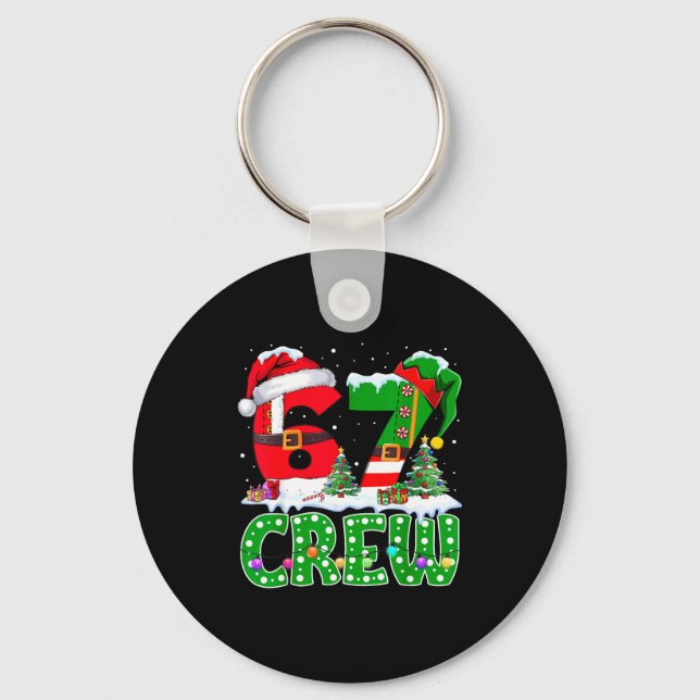 67 Meme Six Seven Christmas Crew Xmas Lights Famil Nyckelring (Framsida)