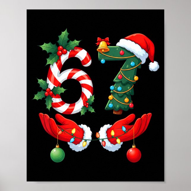 67 Meme Six Seven Christmas Pajamas For Women Men  Poster (Framsidan)