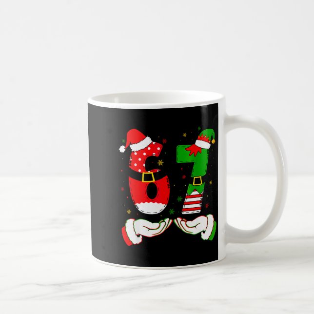 67 Meme Six Seven Christmas Shirt Kids Women Men B Kaffemugg (Höger)