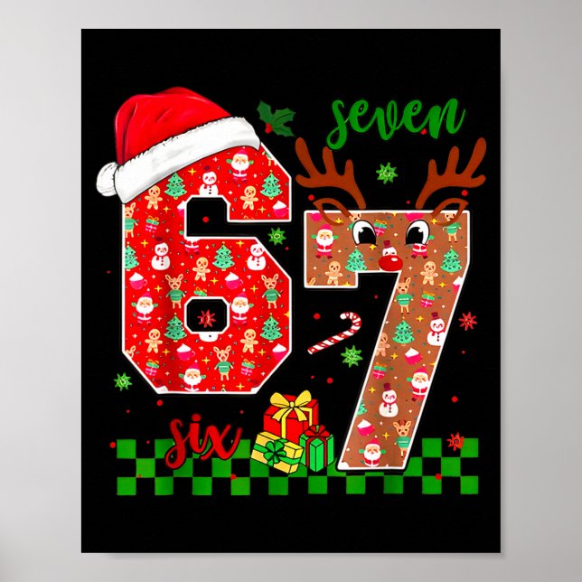 67 Meme Six Seven For Kids Women Men Boys Girls Ch Poster (Framsidan)