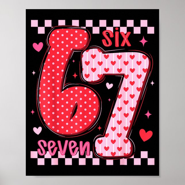 67 Meme Six Seven For Kids Women Men Boys Girls Va Poster (Framsidan)