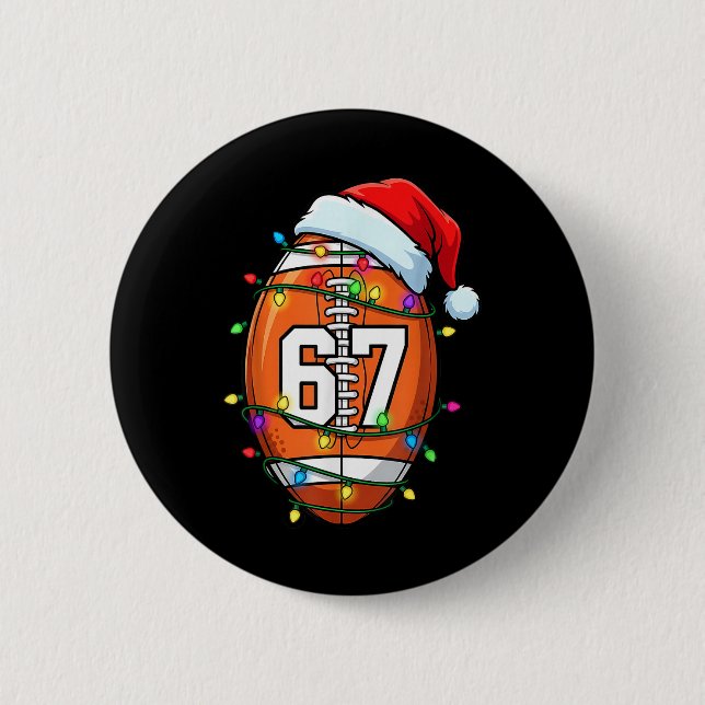 67 Meme Six Seven Fotboll Tomte Rolig Jul M Knapp (Framsida)