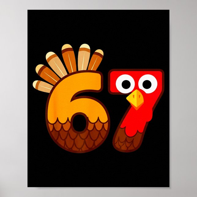 67 Meme Six Seven Gen Alpha Slang Rolig Turkiet Th Poster (Framsidan)
