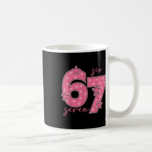 67 Meme Six Seven Gen Alpha Slang Söt Rosa 6 7 Gi Kaffemugg