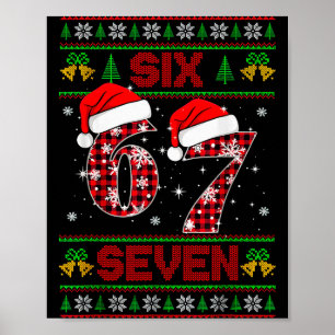 67 Meme Six Seven Julsfugly Sweater För Barn  Poster