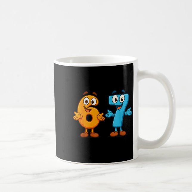 67 Meme Six Seven Kids Number Blocks Math Teacher  Kaffemugg (Höger)