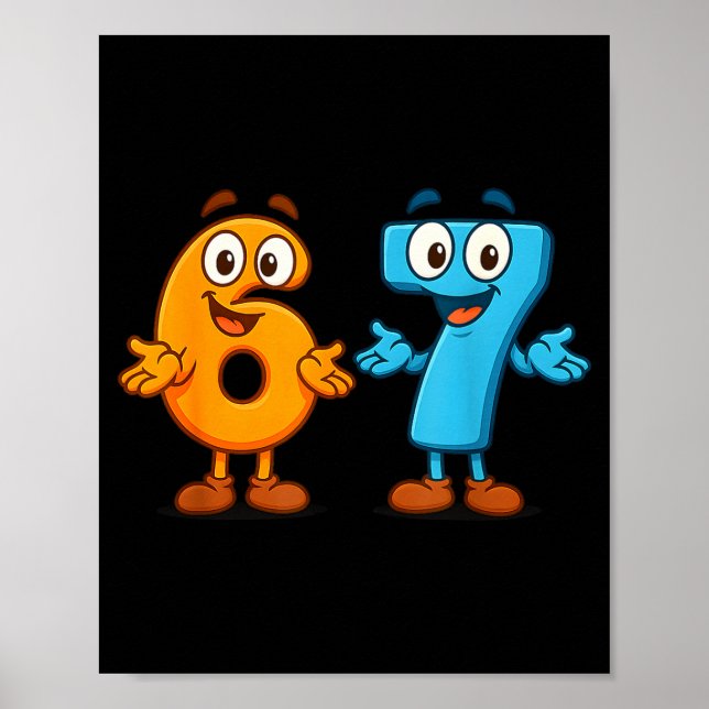 67 Meme Six Seven Kids Number Blocks Math Teacher  Poster (Framsidan)