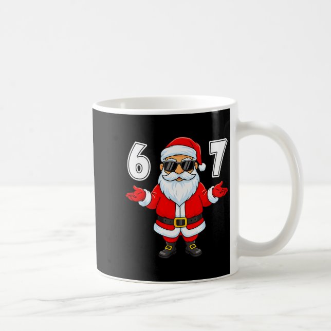 67 Meme Six Seven Number 6 7 Funny Santa Xmas Chri Kaffemugg (Höger)