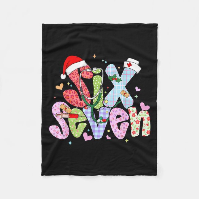 67 Meme Six Seven Nurse Christmas Funny Nursing Wo Fleecefilt (Framsidan)