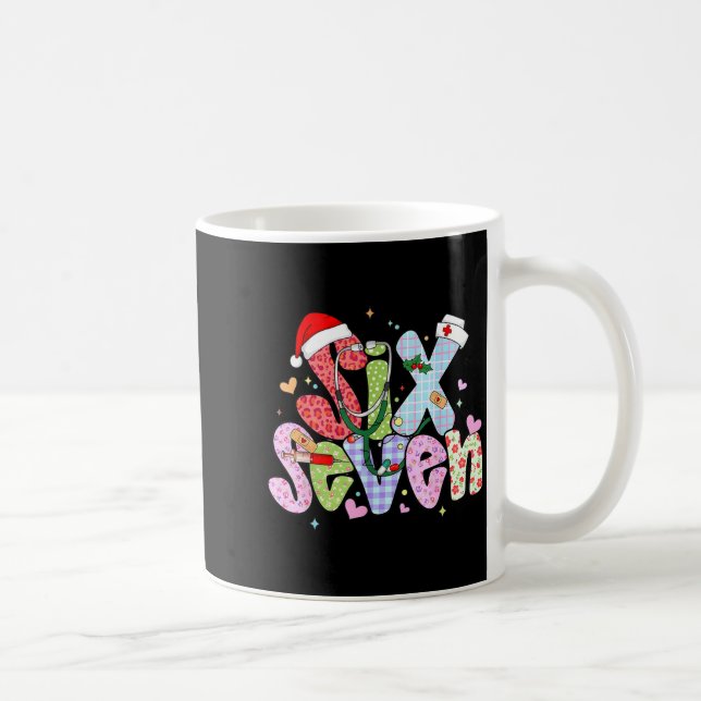 67 Meme Six Seven Nurse Christmas Funny Nursing Wo Kaffemugg (Höger)