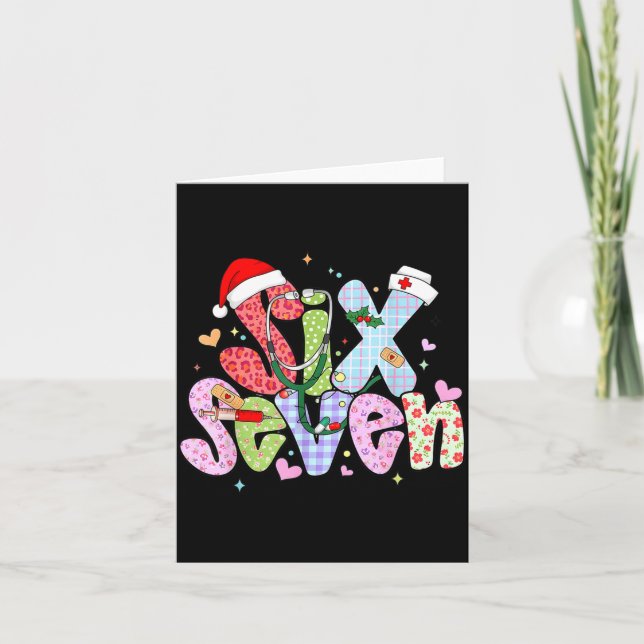 67 Meme Six Seven Nurse Christmas Funny Nursing Wo Kort (Framsida)