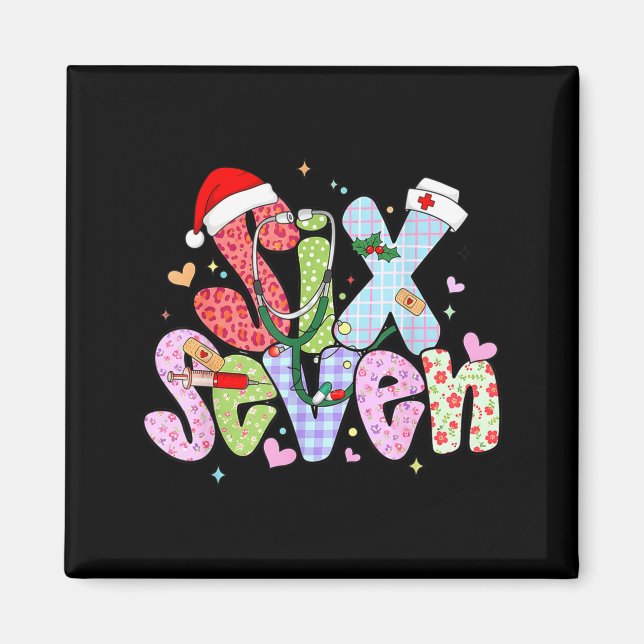 67 Meme Six Seven Nurse Christmas Funny Nursing Wo Magnet (Framsidan)
