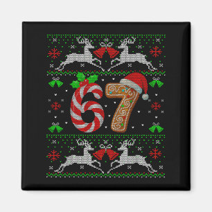 67 Meme Six Seven Rolig Fult Jul Xmas Sweate Magnet