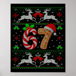67 Mème Six Seven Rolig Fult Jul Xmas Sweatshirt Poster