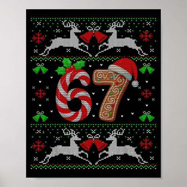 67 Mème Six Seven Rolig Fult Jul Xmas Sweatshirt Poster (Framsidan)