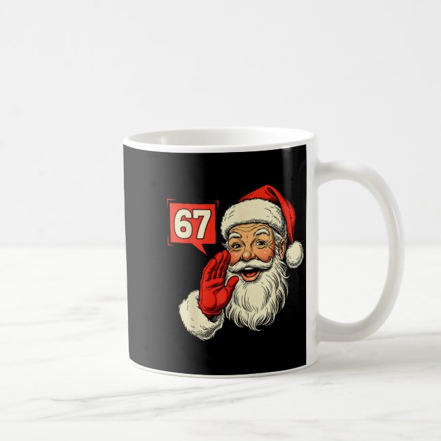67 Meme Six Seven Santa Funny Christmas Gen Z Alph Kaffemugg (Höger)