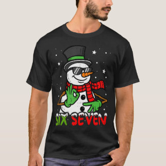 67 Meme Six Seven Snowman Funny Christmas Gen Z Al T Shirt