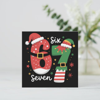 67 Meme Six Seven Tomte Jul Santa Hatt Julkort