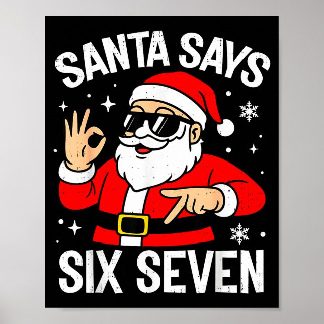 67 Meme Six Seven Tomte Roligt Jul Gen Z Alfabet Poster (Framsidan)