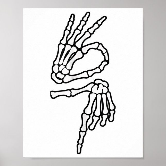 67 Meme Skeleton Hand 6 7 Halloween Six Seven _1  Poster (Framsidan)
