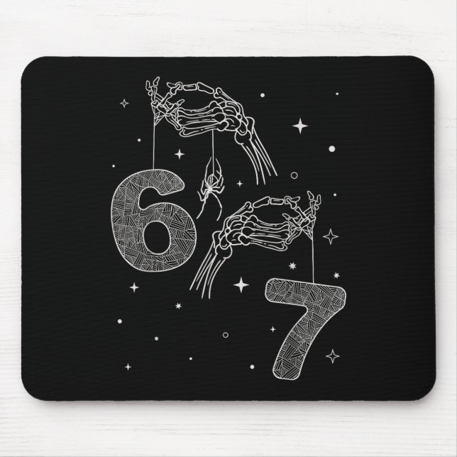67 Meme Skeleton Hand Funny Halloween Six Seven Te Musmatta (Framsidan)