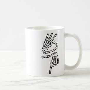 67 Meme Skelett Hand 6 7 Halloween Sex Sju _1 Kaffemugg