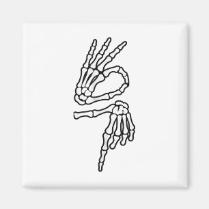 67 Meme Skelett Hand 6 7 Halloween Sex Sju _1 Magnet