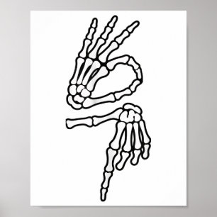 67 Meme Skelett Hand 6 7 Halloween Sex Sju _1 Poster