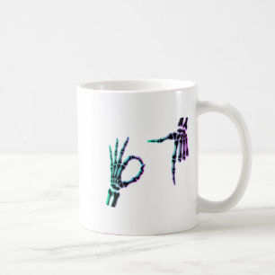 67 Meme Skelett Hand 6 7 Halloween Sex Sju T-shirt Kaffemugg