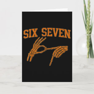 67 Meme Skelett Hand Halloween Spöklik 6 7 Sex Sju Kort