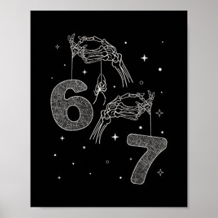 67 Meme Skelett Hand Rolig Halloween Sex Sju Te Poster