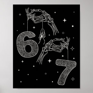 67 Meme Skelett Hand Rolig Halloween Sex Sju Te Poster