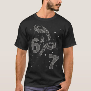 67 Meme Skelett Hand Rolig Halloween Sex Sju Te T Shirt