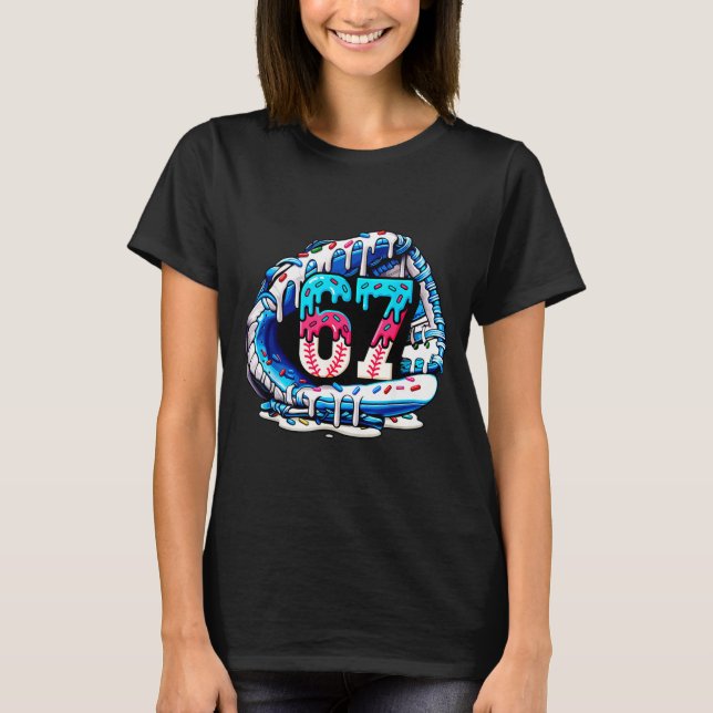 67 Meme Slang Basebollhandske Drip Glass Six Se T Shirt (Framsida)