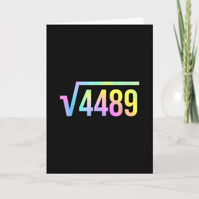 67 Meme Slang Tie Dye Roligt Kvadratrot 4489 Matem Kort (Framsida)