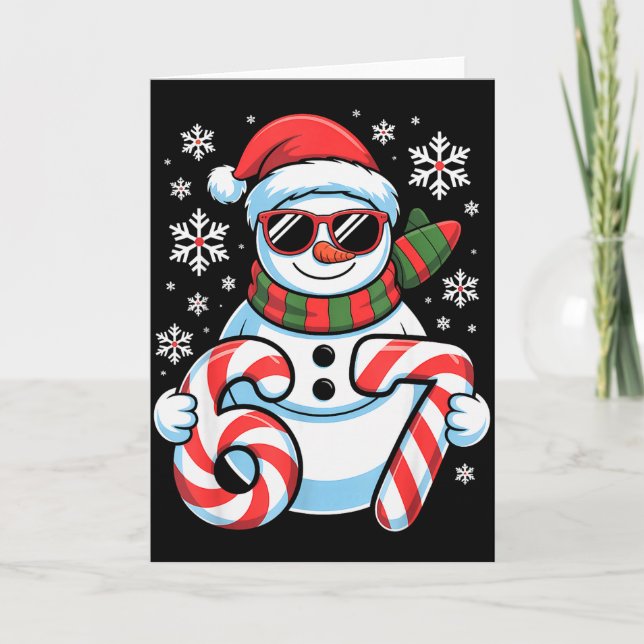 67 Meme Snowman Brainrot Funny Christmas Kids Boys Kort (Framsida)