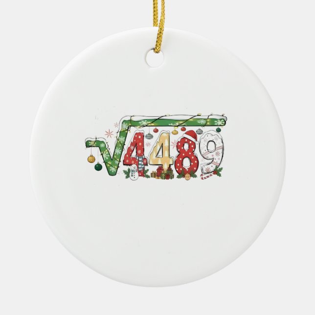 67 Meme Square Root 4489 Six Seven Math Christmas Julgransprydnad Keramik (Framsidan)