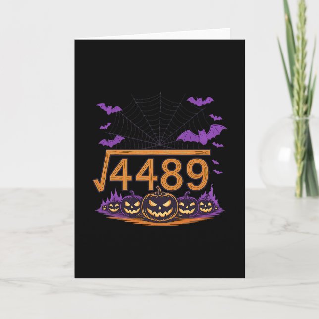 67 Meme Square Root 4489 Slang Math Halloween Cost Kort (Framsida)
