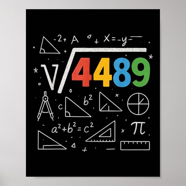 67 Meme Square Root 4489 Slang Six Seven Math Teac Poster (Framsidan)