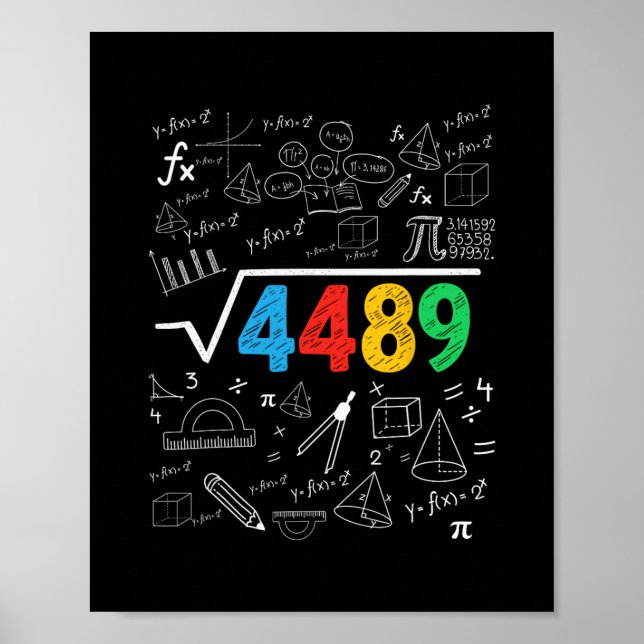 67 Meme Square Root 4489 Slang Six Seven Math Teac Poster (Framsidan)