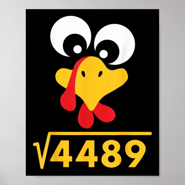 67 Meme Square Root 4489 Turkey Thanksgiving Math  Poster (Framsidan)
