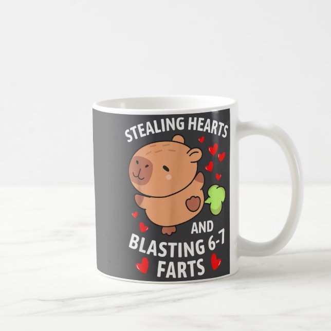 67 Meme Stealing Hearts Valentine's Day Capybara K Kaffemugg (Höger)