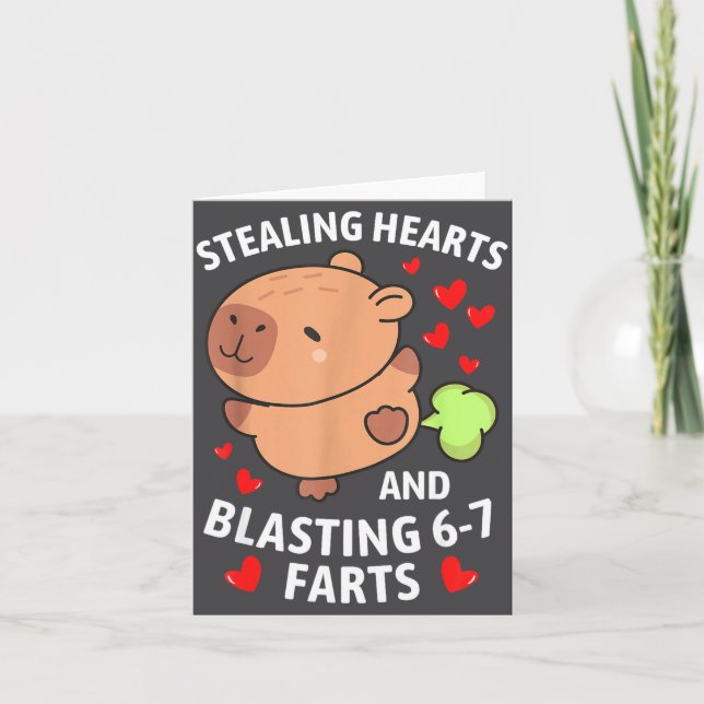 67 Meme Stealing Hearts Valentine's Day Capybara K Kort (Framsida)