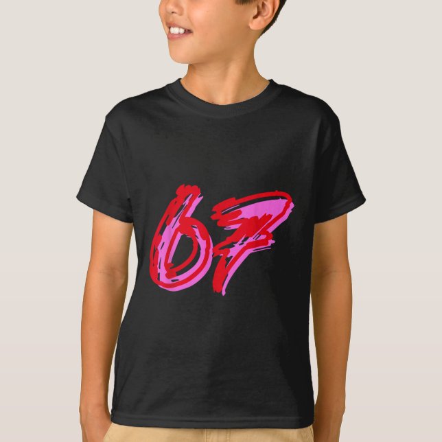 67 Meme  T Shirt (Framsida)